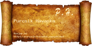 Purcsik Havaska névjegykártya